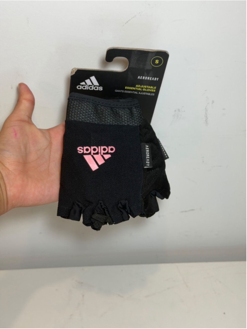 Adidas Aeroready Adjustable Fitness Workout Gym Training Gloves Size S Black #F